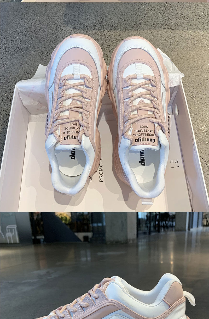 Korean version of the 2025 spring and autumn style Harajuku Internet celebrity dad shoes for women ins trendy all-match casual thick-soled sports shoes for women